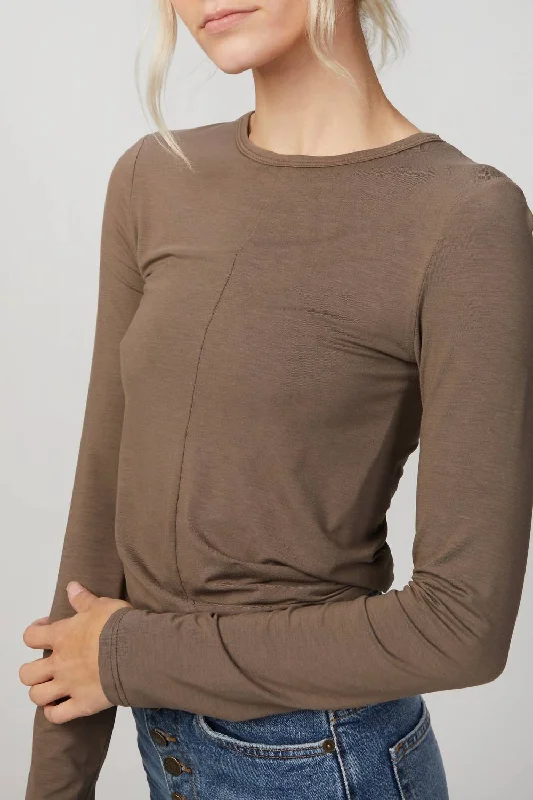 Twisted Cropped Top In Brown