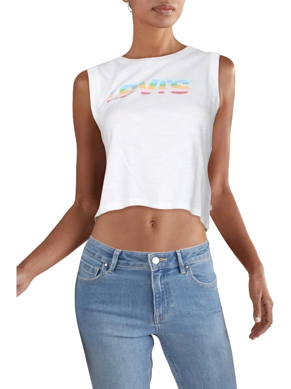 Womens Cotton Logo Crop Top