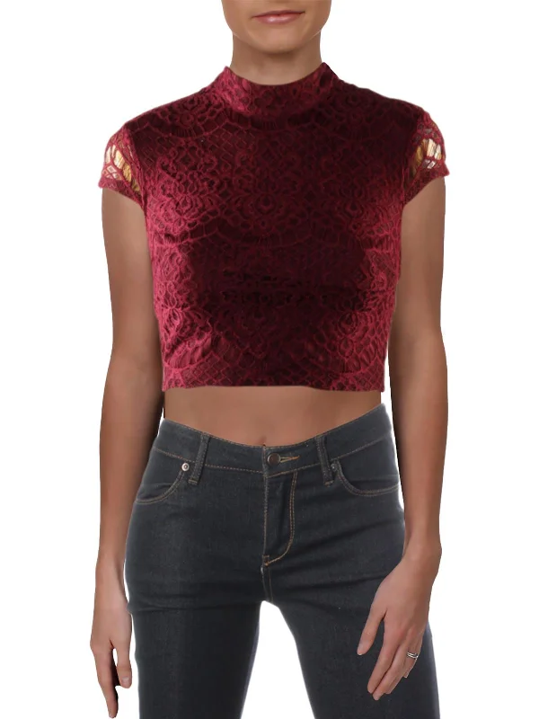 Womens Lace Night Out Crop Top