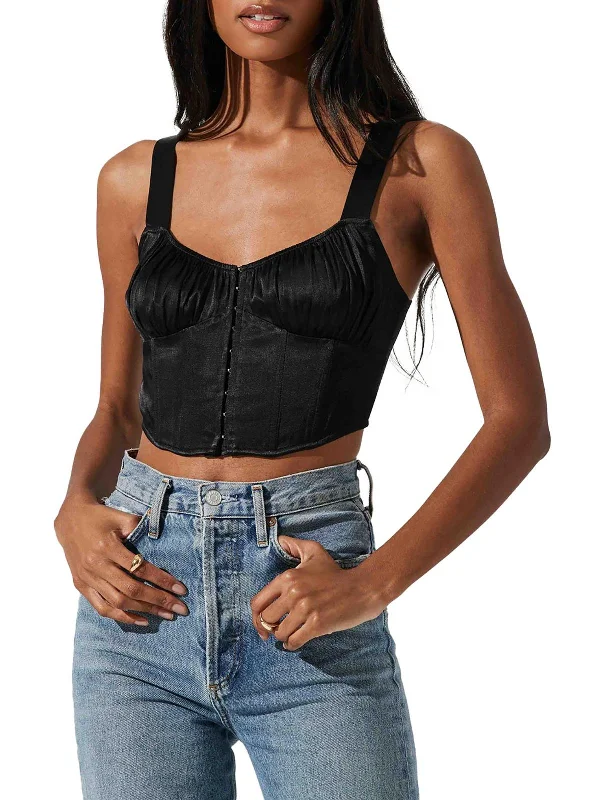 Womens Ruched Adjustable Cropped