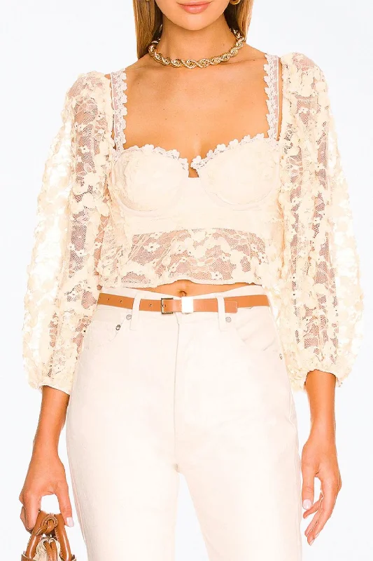 Ysabelle Crop Top In Ivory