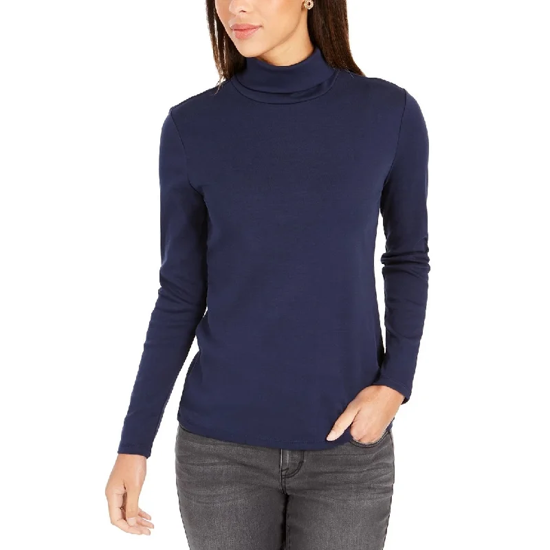 Charter Club Women's Pima Turtleneck Top Blue Size XX-Large