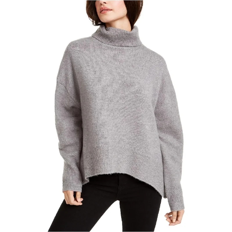 French Connection Women's Nian High-Low Turtleneck Sweater Gray Size S - Small