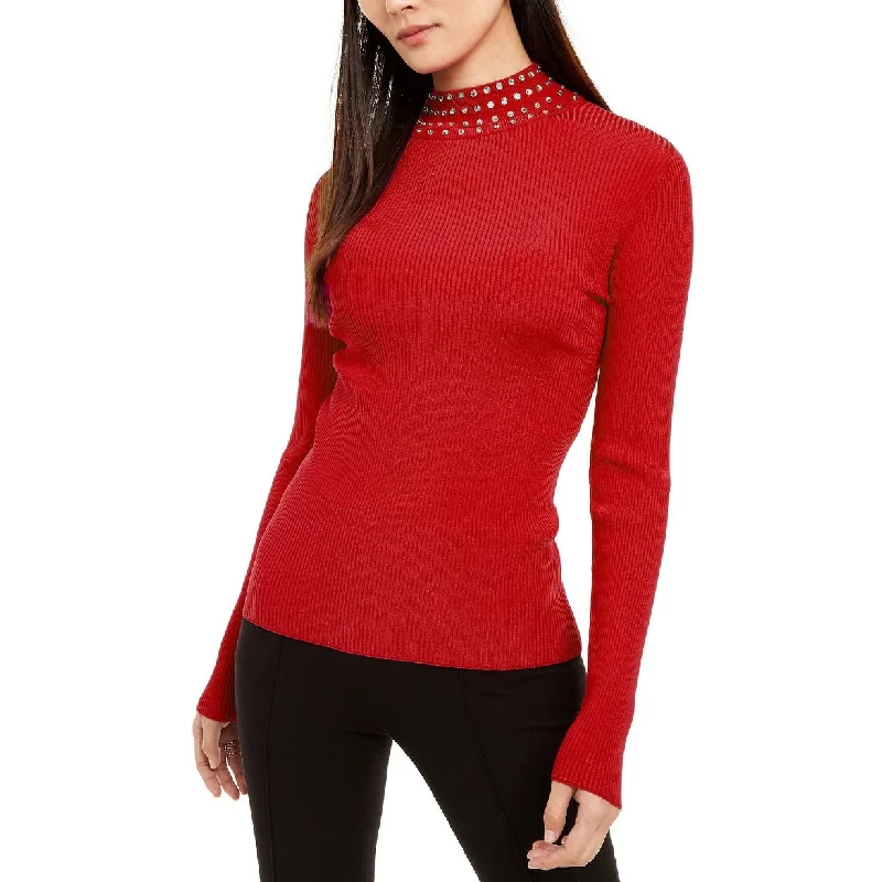 INC International Concepts Women's Embellished Ribbed-Knit Turtleneck Red Size 2 Extra Large