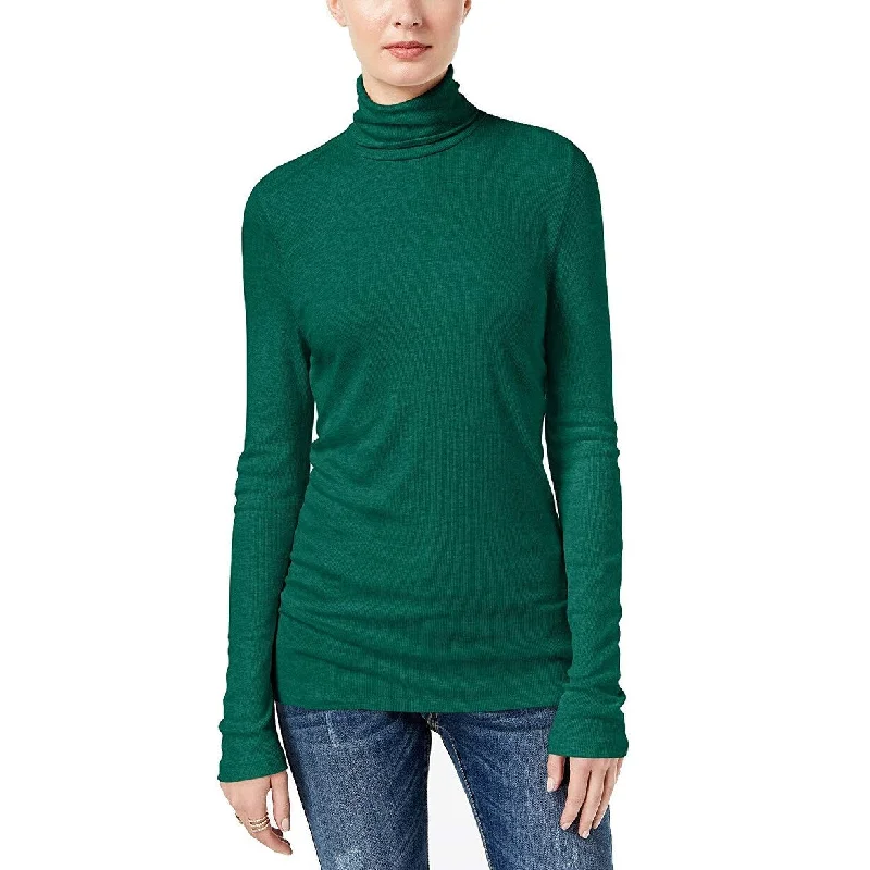 INC International Concepts Women's Ribbed-Knit Turtleneck Green Size Small