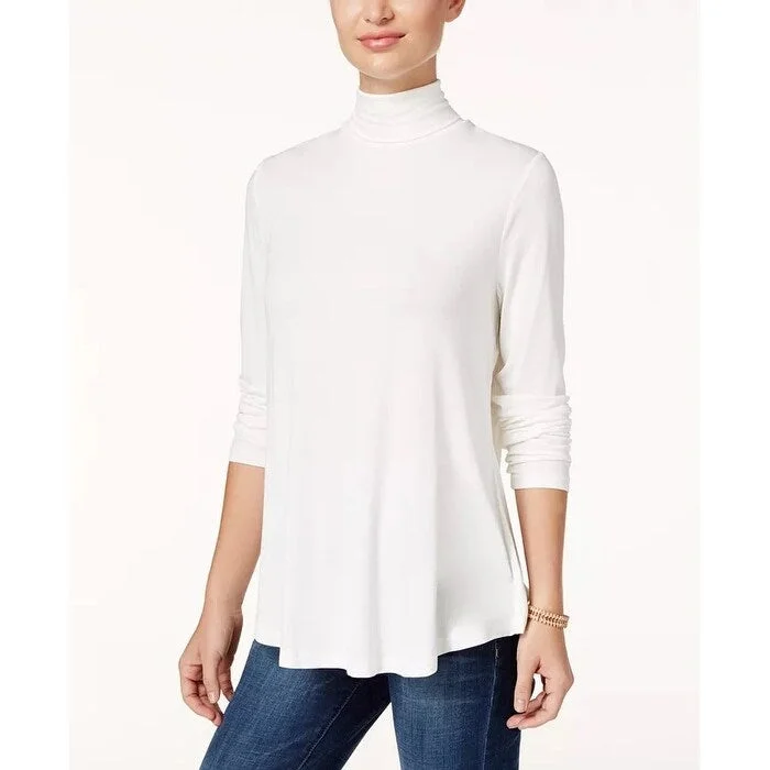 JM Collection Women's Turtleneck Top Natural Size X-Large