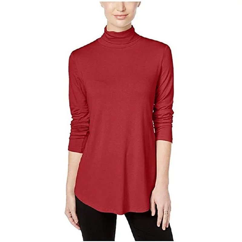 JM Collection Women's Turtleneck Top Red Size Medium