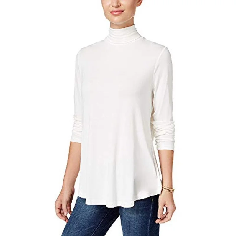 JM Collection Women's Turtleneck Top White Size Petite Medium - Petite Medium