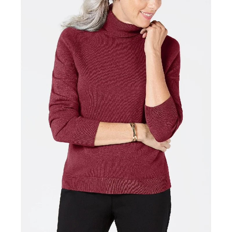 Karen Scott Women's Turtleneck Sweater Mediun Red Size Small