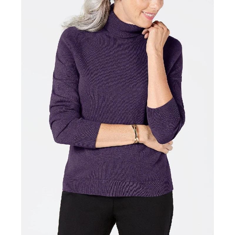 Karen Scott Women's Turtleneck Sweater Purple Dynasty Size Small