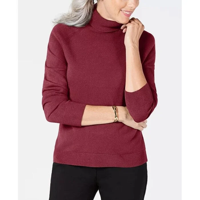 Karen Scott Women's Turtleneck Sweater Red Size Medium