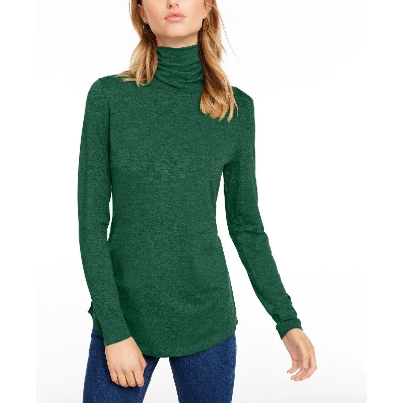 Maison Jules Women's Turtleneck Top Medium Green Size X-Small