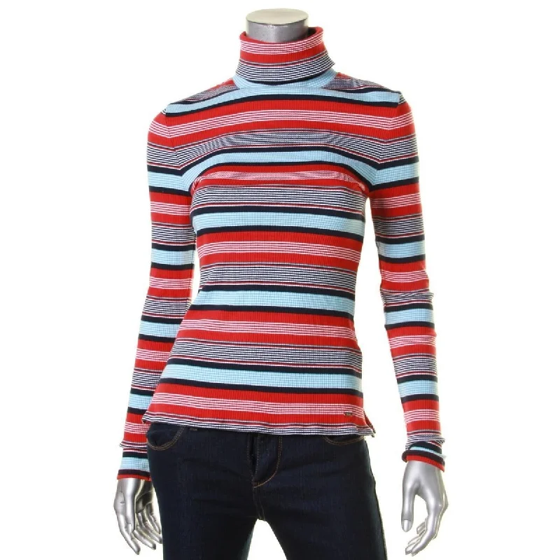 Tommy Hilfiger Striped Long-Sleeve Turtleneck Scarlet Combo Small - s