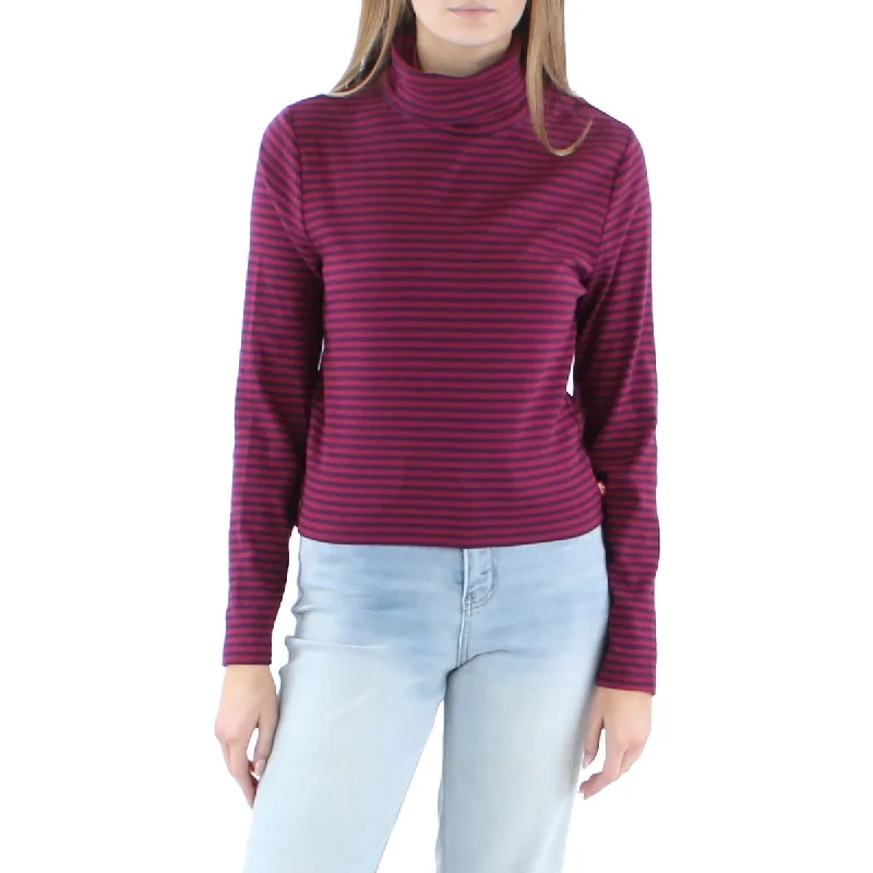 Levi's Womens Plus Cotton Striped Turtleneck Top