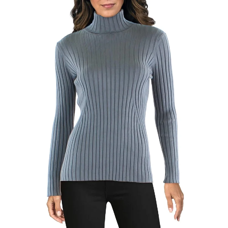 Metric Knits Womens Turtleneck Ribbed Turtleneck Top