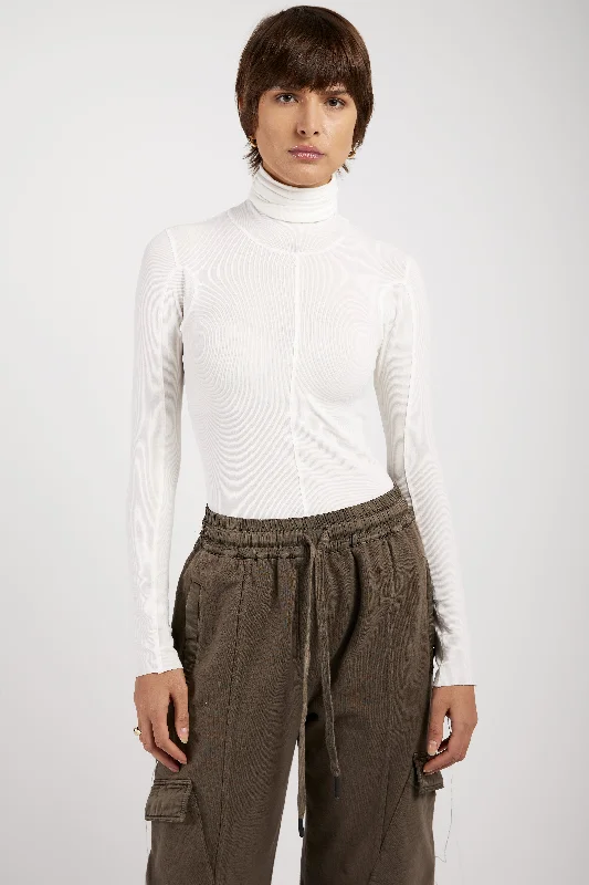 Ribbed Turtleneck Sweater in Butter