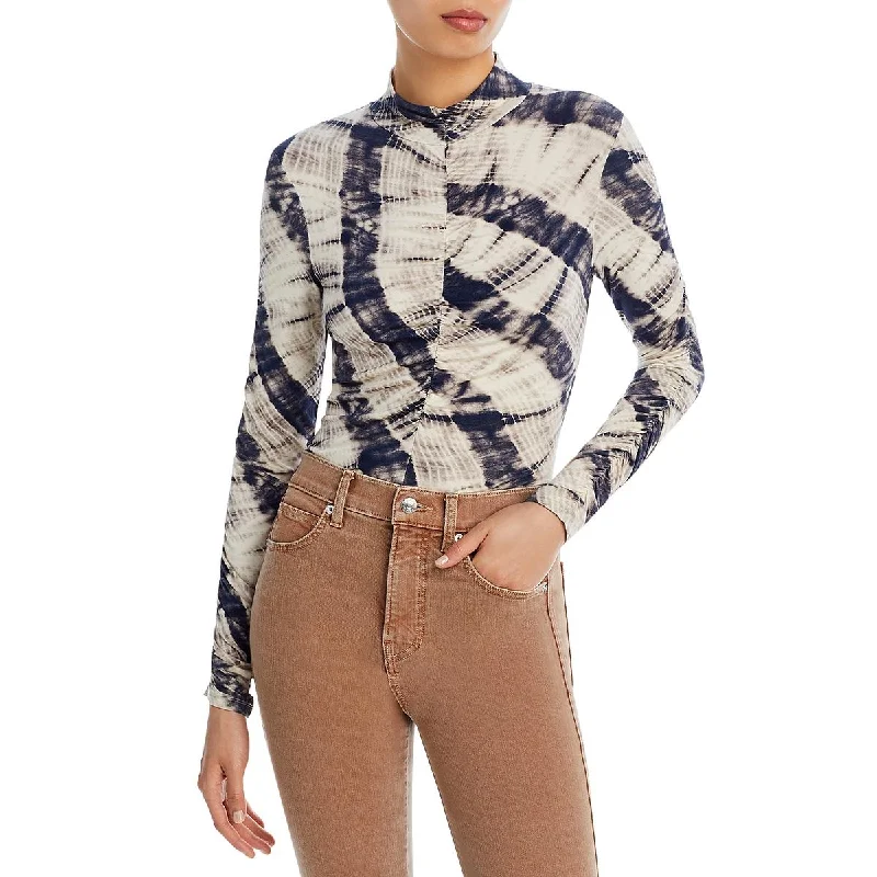 Veronica Beard Womens Tie-Dye Rayon Turtleneck Top