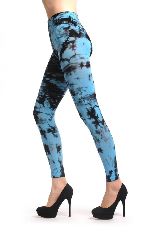 Sky Blue & Black Colour Splash Footless